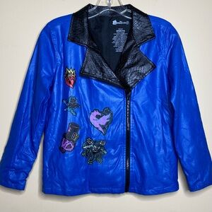 Disney Descendants 3 Jacket Girls 14 L Wickedly Fierce Costume Moto Evie Faux Le